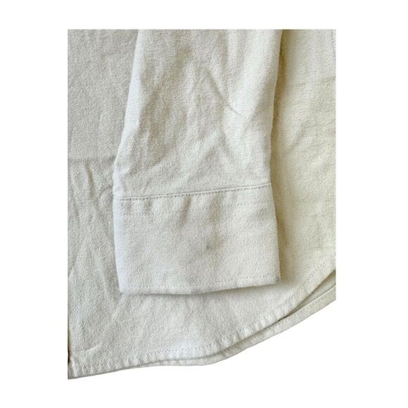 Schott Bros. Men's Cream Flannel Cotton Button-Down Long Sleeve Shirt Size S - Picture 3 of 10